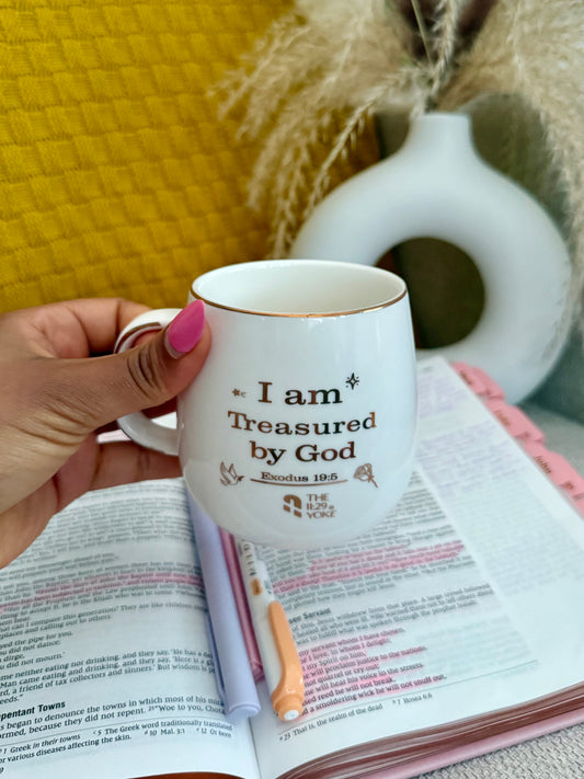 I Am Treasured by God Mug — Identity. Covenant. Worth.
